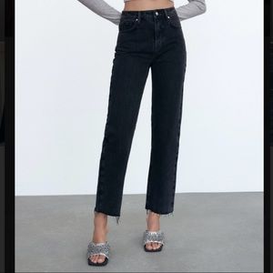 Zara Black Denim Straight Leg Jeans